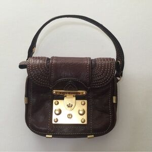 Juicy Couture Gold Brown Mini Bag with Textured Leather
